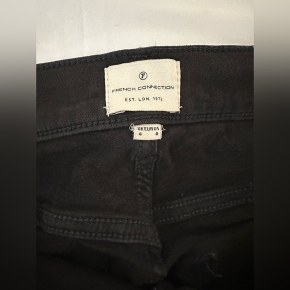 French connection women’s black knee patch Moto style jeans - Picture 4 of 6